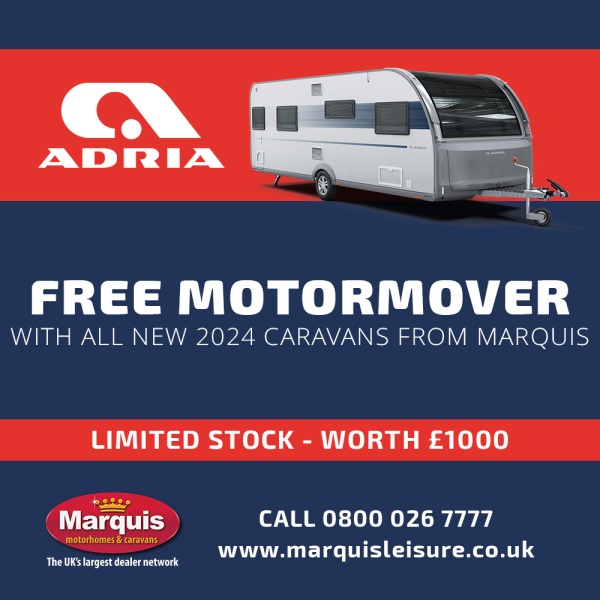 FREE Motor Mover worth £1000 when you purchase a 2024 model Adria Caravan 